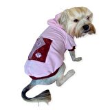 Pink Burgundy Bee Kapşonlu Sweatshirt Köpek Kıyafeti 