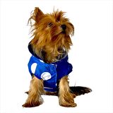 Mega Dots Blue Yağmurluk Kapşonlu  Köpek Yağmurluğu 
