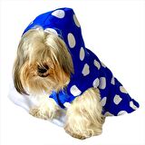 Mega Dots Blue Yağmurluk Kapşonlu  Köpek Yağmurluğu 