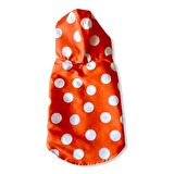 Mega Dots Orange Yağmurluk Kapşonlu  Köpek Yağmurluğu 