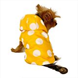 Mega Dots Yellow Yağmurluk Kapşonlu  Köpek Yağmurluğu 