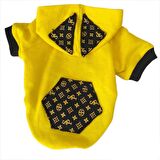 Yellow Lux Duo Sweatshirt Kapşonlu Kedi Kıyafeti Kedi Sweatshirt