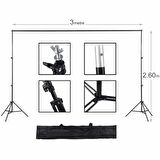 Gdx Seyyar Siyah Fon Perde (Katlanabilir Kumaş) 3x3 Metre