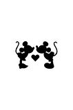 Öpüşen Mickey Minnie Sticker Duvar Dekor Sticker 40 x 24 cm