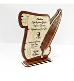 Ahşap Kalemli Öğretmenler Günü Plaketi – Lazer Kesim Kişiye Özel Masa Üstü Dekor – 24 Kasım Hediyesi