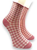 CİHO SOCKS Premium 5 Çift Bambu Kadın Dikişsiz Kareli Lastiksiz Roll Top İz Bırakmaz Soket Çorap