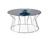 Kum Saati Ayna Camlı Metal Orta Sehpa 80x42cm