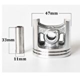 Kmtmak Stıhl Ms 341/361 Motorlu testere Silindir piston 47mm komple Set Kesim motoru