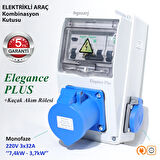 Elegance PLUS, Monofaze Elektrikli Araç Kombinasyon Kutusu, Tesla Blue Adaptöre Uyumlu +Kaçak Akım Röle 3x32A + 1x16A - Schneider Marka Sigorta Grubu - 5 Yıl Garanti