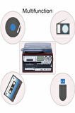 KN-110 Hepsi Bir Arada elektrikli Vintage Plak Çalar CD Çalar Kaset USB Bluetooth Tf Aux Kumandalı Pikap