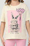 Love Tavşan Baskılı Alt Üst Takım 6485