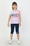 KIZ ÇOCUK SWEET BASKILI REGLAN KOL TAYTLI TAKIM - 23400