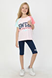 KIZ ÇOCUK SWEET BASKILI REGLAN KOL TAYTLI TAKIM - 23400