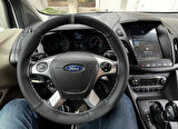 DİKİŞLİ DİREKSİYON KILIFI KARBON / NOKTA DERİ GRİ YÜZÜK GRİ DİKİŞLİ FORD CONNECT (2015-18)