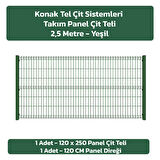 KONAK TEL 120 X 250 TAKIM PANEL (1 ADET PANEL ÇİT DİREĞİ VE 1 ADET PANEL ÇİTİ YEŞİL)