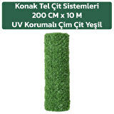 UV KORUMALI DEKORATİF ÇİM ÇİT 200CMX10M KONAK TEL ÇİT SİSTEMLERİ
