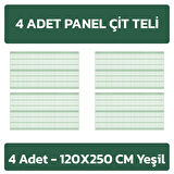 KONAK TEL ÇİT SİSTEMLERİ FULL AVANTAJ 120 CM 10 METRE ÇİM ÇİT + 4 ADET PANEL (ÇİT 120X250 CM) + 4 ADET PANEL ÇİT DİREĞİ(120 CM) + GERGİ TELİ