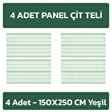 KONAK TEL ÇİT SİSTEMLERİ FULL AVANTAJ 150 CM 10 METRE ÇİM ÇİT + 4 ADET PANEL (ÇİT 150X250 CM) + 4 ADET PANEL ÇİT DİREĞİ(150 CM) + GERGİ TELİ