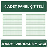 KONAK TEL ÇİT SİSTEMLERİ FULL AVANTAJ 200 CM 10 METRE ÇİM ÇİT + 4 ADET PANEL (ÇİT 200X250 CM) + 4 ADET PANEL ÇİT DİREĞİ(200 CM) + GERGİ TELİ