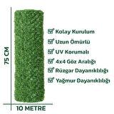 KONAK TEL ÇİT SİSTEMLERİ FULL AVANTAJ 75 CM 10 METRE ÇİM ÇİT + 4 ADET PANEL (ÇİT 75X250 CM) + 4 ADET PANEL ÇİT DİREĞİ(75 CM) + GERGİ TELİ