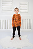 Harf Desenli Sweatshirt ve Siyah Pijama Takımı Turuncu 3-7