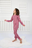 Çiçek Desenli Pijama Takımı Pembe 3-7