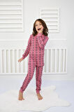 Çiçek Desenli Pijama Takımı Pembe 3-7