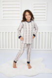 Çiçek Desenli Pijama Takımı Beyaz 3-7