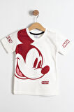Mickey Mouse Baskılı T-Shirt ve Şort Takımı Kırmızı 3-10