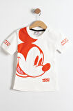 Mickey Mouse Baskılı T-Shirt ve Şort Takımı Turuncu 3-10