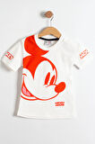 Mickey Mouse Baskılı T-Shirt ve Şort Takımı Turuncu 3-10