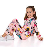 Minnie Mouse Baskılı Sweatshirt ve Eşofman Takımı Pembe