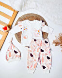 Kız Bebek Önden Çıtçıtlı Fırfırlı Beauties The Hidden Çiçek Desenli Beyaz Alt Üst Takım