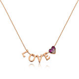 KENPAZAR 925 Ayar Gümüş Kalpli Love Kadın Gümüş Kolye