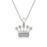 KENPAZAR 925 Ayar Gümüş Taç Kadın Gümüş Kolye