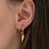 KENPAZAR Gümüş Fosforlu Turuncu Şimşek Küpe