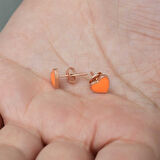 KENPAZAR Gümüş Fosforlu Turuncu Kalp Küpe