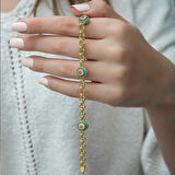 KENPAZAR ​925 Ayar Gümüş Gold Sosyete Gözlü Zincir Bileklik