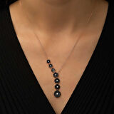 KENPAZAR ​925 Ayar Gümüş Sıralı Çiçekler Kadın Gümüş Kolye