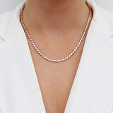 KENPAZAR Gümüş Rose Pullu Arpa Zincir