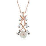 KENPAZAR 925 Ayar Gümüş Rose Bahar Çiçeği Gümüş Kolye