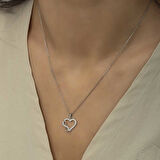 KENPAZAR 925 Ayar Gümüş Kalpli Sonsuzluk Kadın Gümüş Kolye