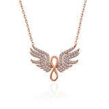 KENPAZAR 925 Ayar Gümüş Rose Melek Kanadı Sonsuzluk Kadın Kolye