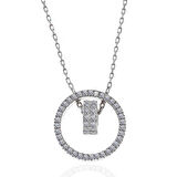 KENPAZAR 925 Ayar Gümüş İç İçe Geçmiş Halka Kadın Kolye