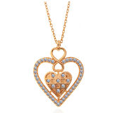 KENPAZAR 925 Ayar Gümüş Rose Kalp Sonsuzluk Kadın Kolye