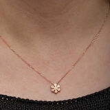 KENPAZAR 925 Ayar Gümüş Rose Minimal Kar Tanesi Kadın Kolye