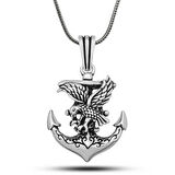 KENPAZAR Gümüş Kartal Figürlü Denizci Çapası Kolye