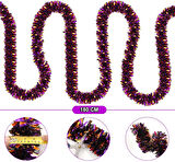 KENPAZAR Mor Turuncu Renk 4 cm Genişlik Garland Çift Renk Sim Süs 180 cm