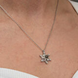 KENPAZAR Gümüş 100 Dilde Seni Seviyorum Kar Tanesi Kadın Kolye