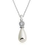 KENPAZAR Gümüş Damla İnci Kadın Kolye